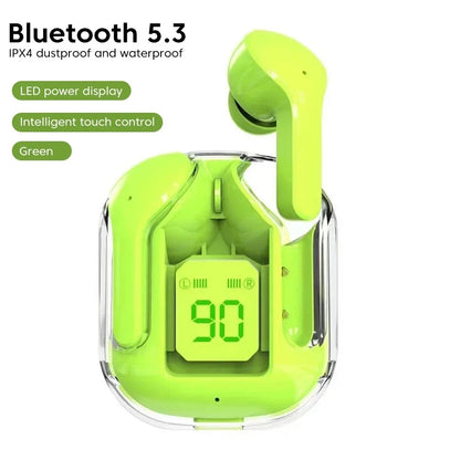 TWS Air31 Wireless Bluetooth Headset Transparent Digital Display Bluetooth 5.3 Headphone Noise Reduction Call Music Earbuds