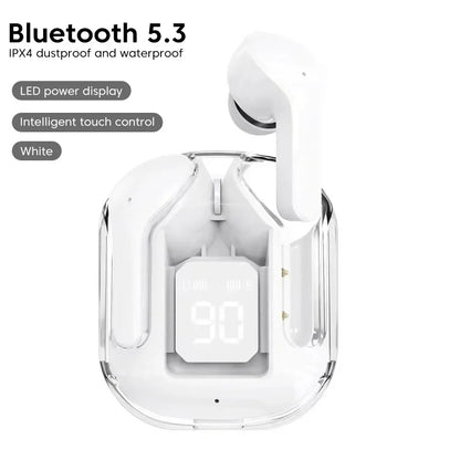 TWS Air31 Wireless Bluetooth Headset Transparent Digital Display Bluetooth 5.3 Headphone Noise Reduction Call Music Earbuds