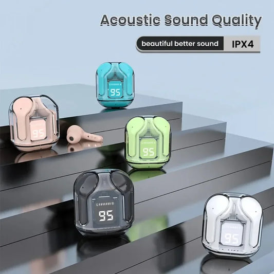 TWS Air31 Wireless Bluetooth Headset Transparent Digital Display Bluetooth 5.3 Headphone Noise Reduction Call Music Earbuds