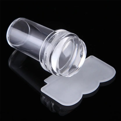 Nail Stamping Plates Pure Clear Jelly Nails Art Stamper Scraper Set Print Silicone Marshmallow Design Manicure Accessories Tool